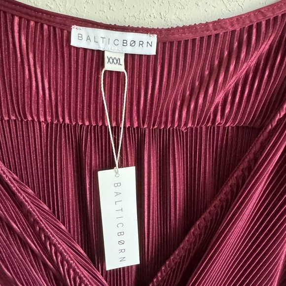 NWT Baltic Born Wine Red Accordion Long Bishop Sleeve A-Line Dress Womens XXXL - Picture 3 of 6